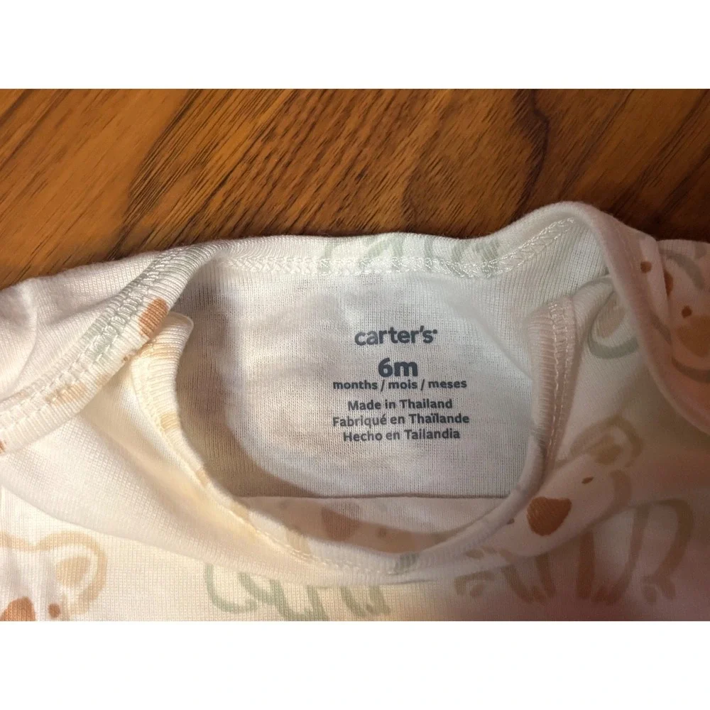 Carters 6M Cream Koala Print Short Sleeve Bodysuit and Bear Ear‎ Hoodie Outfit